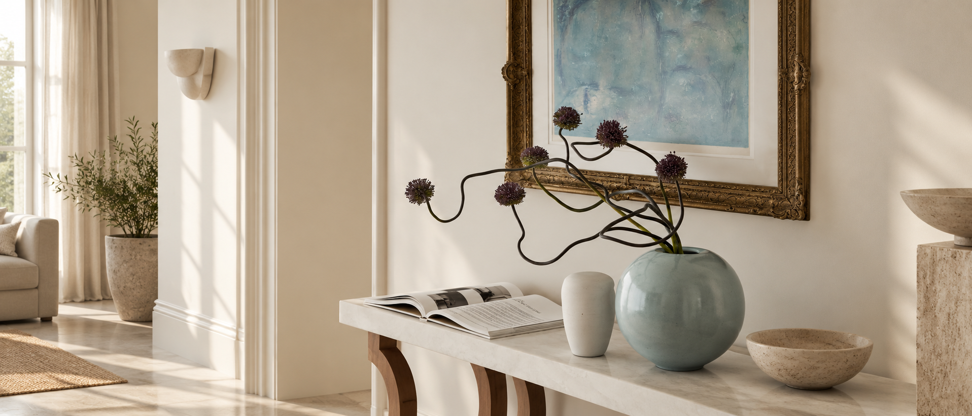 Thoughtful decorative details arranged at home