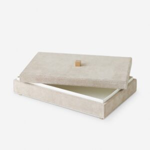 Decorative Brass Leather Box - Parchment