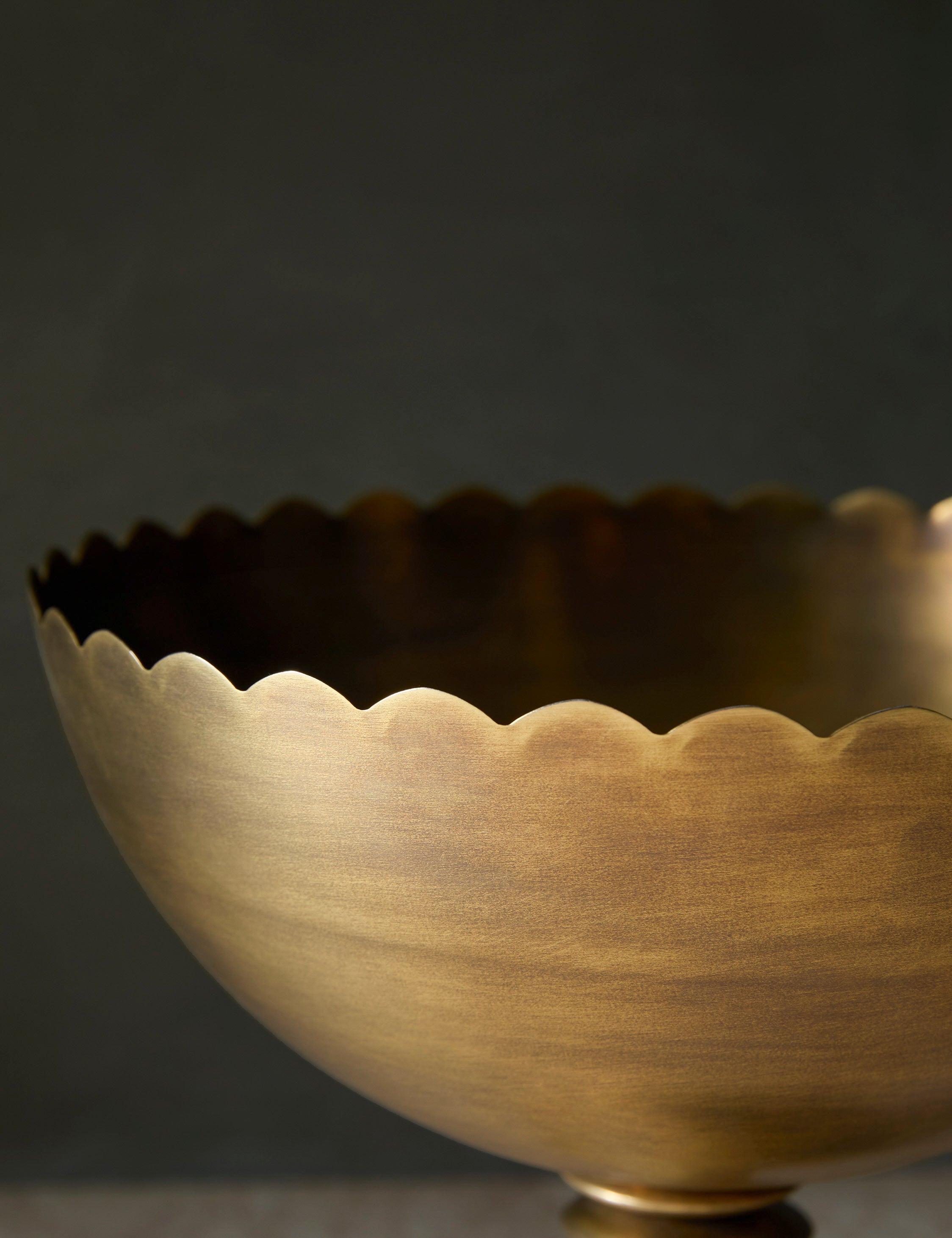 Scalloped Compote Bowl (Set of 2) - Brass - Image 6